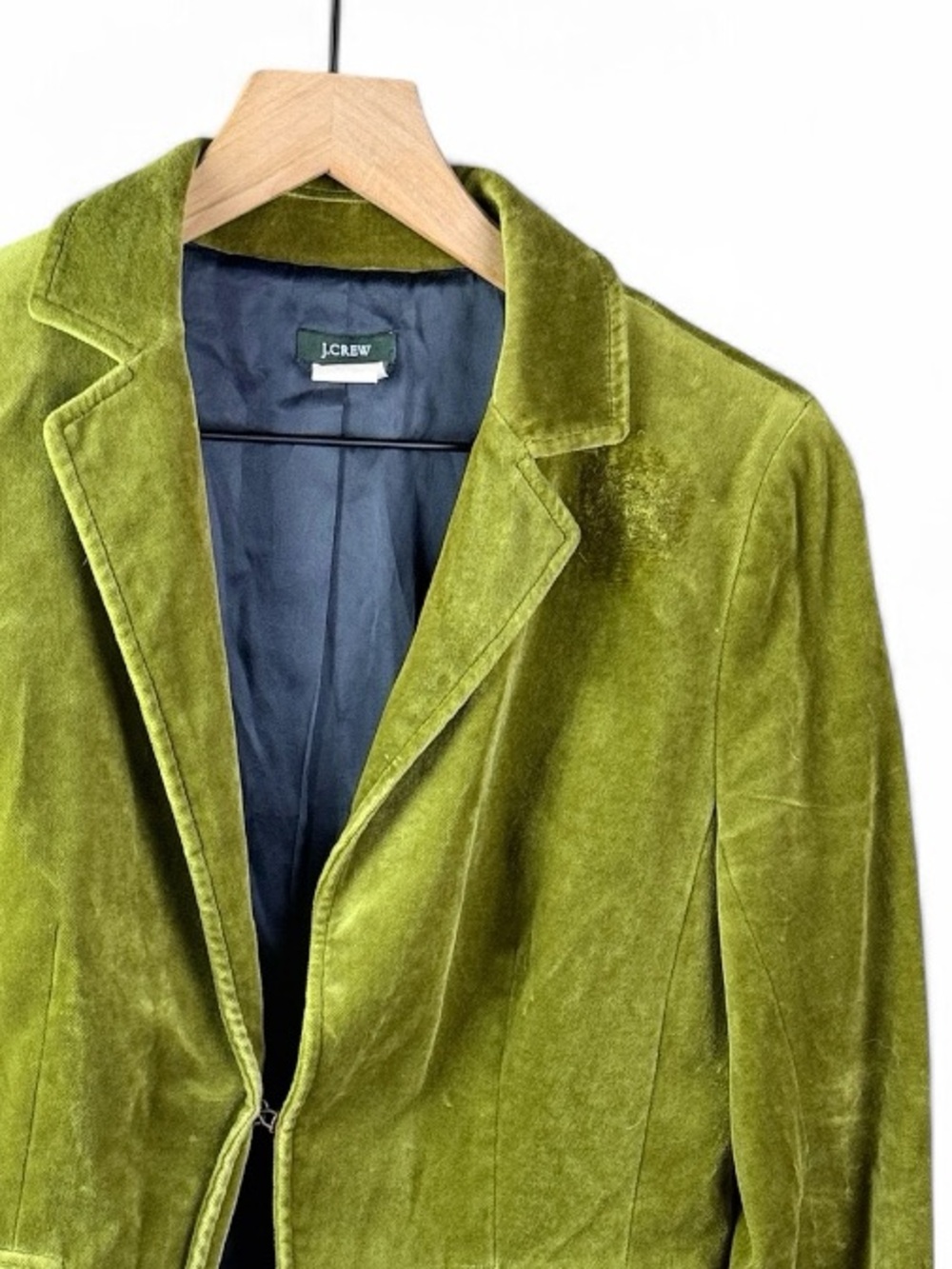 J.Crew Green Velvet Blazer Jacket - Classic Tailored Fit - Picture 7 of 8